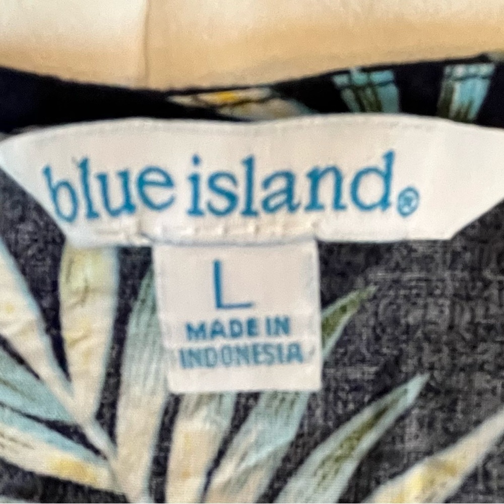 Blue Island Tropical Print Top